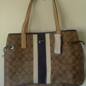 Coach Signature Stripe PVC Carryall